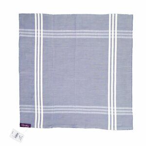 NEW Ralph Lauren Purple Label Linen Pocket Square!  Blue With White Stripes
